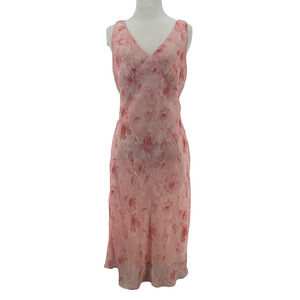 Max Studio Size 12/ M Babydoll Midi Dress Vintage Y2K Pink Floral Fairy Romantic